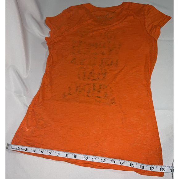 Women's Rocker Girl Witch Orange Short Sleeve T-Shirt Top Size Large (11/13) - Picture 4 of 8